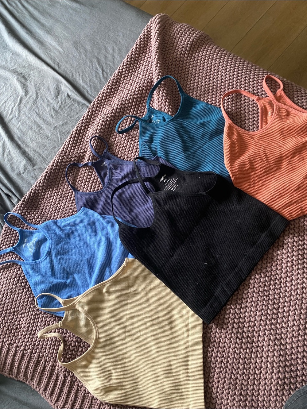 Women’s Ribbed Tank Top - Black, Blue, Teal, Purple, Coral & Cream